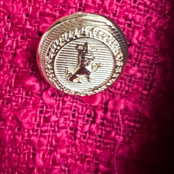 Zara Magenta Pink Double Breasted Classic Blazer M - Picture 2 of 5